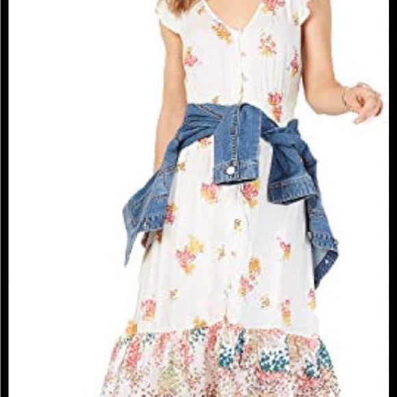 Lucky Brand Dresses & Skirts - Floral Button Front Midi Dress | Boho Cottagecore Summer